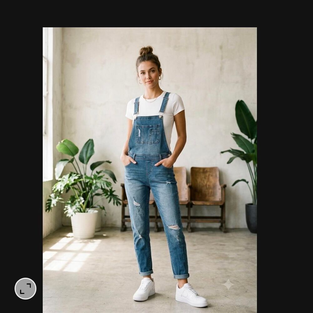 Rsq Women's Blue and Navy Dungarees-overalls